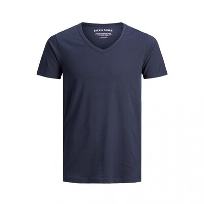JJEBASIC V-NECK TEE S/S NOOS NAVY