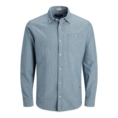 JPR BLUNICK MIX SHIRT L/S ONE POCKET LTN Medium Blue Denim/JO