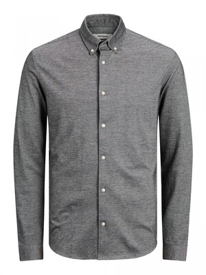 JJEPIQUE SHIRT L/S Light Grey Melange-SLIM