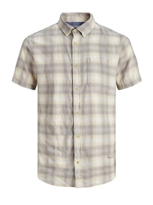 JPRBLU HUNTER SHIRT S/S ONE POCKET Light Gray/SLIM FIT