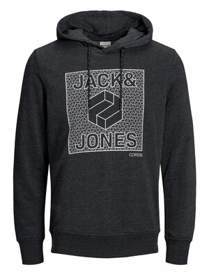 JCOMARLON SWEAT HOOD Black/MELANGE. KNIT