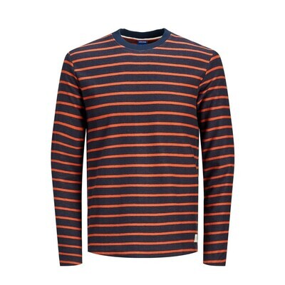JOR STRIPY SWEAT CREW NECK Burnt Ochre/REG