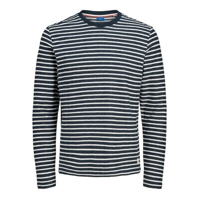 JOR STRIPY SWEAT CREW NECK Navy Blazer/KNIT FIT