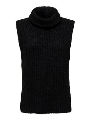 JDYBECCA LIFE S/L ROLL NECK VEST KNT Black