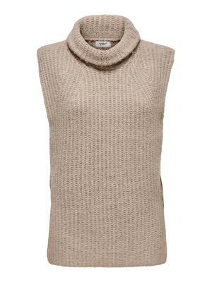 JDYBECCA LIFE S/L ROLL NECK VEST KNT Iron/MELANGE