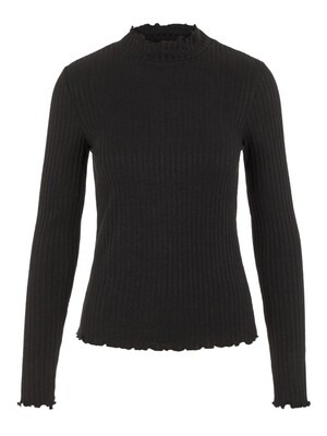 NMBERRY L/S HIGH NECK TOP NOOS Black