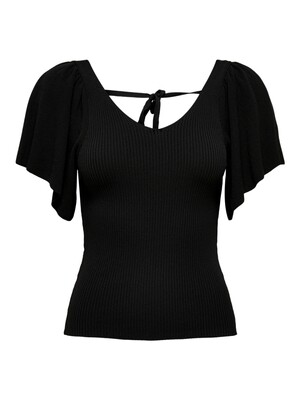 ONLLEELO S/S BACK PULLOVER KNT NOOS Black