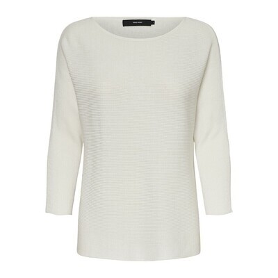 Vero Moda NORA 3/4 BOATNECK BLOUSE N Snow White