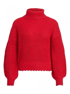 VIKILAN COWLNECK L/S KNIT TOP/SU Barbados Cherry