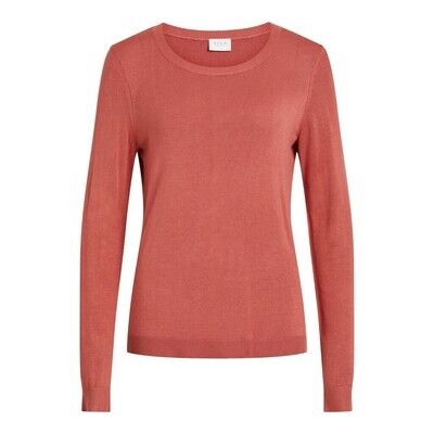 VIBOLONIA O-NECK L/S KNIT TOP-NOOS Dusty Cedar