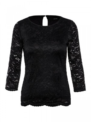 VMSANDRA 3/4 LACE TOP NOOS Black