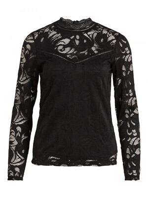 VISTASIA LACE L/S TOP - NOOS Black