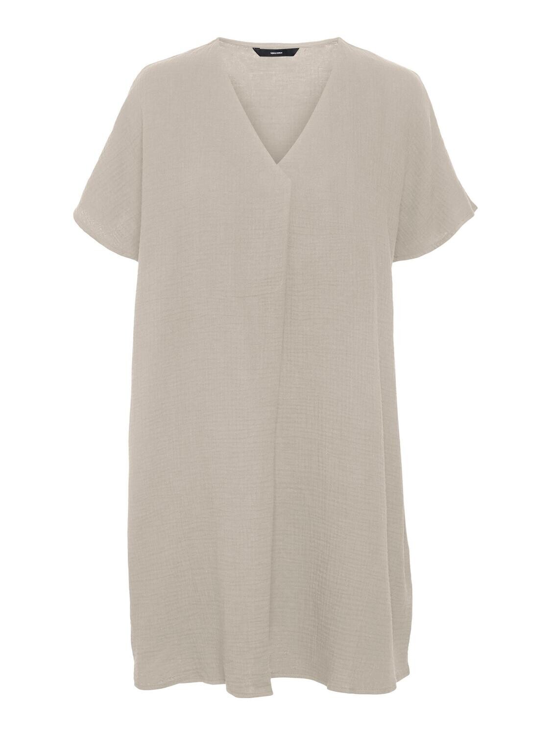 VMNATALI SS ABK V-NECK DRESS Silver Mink