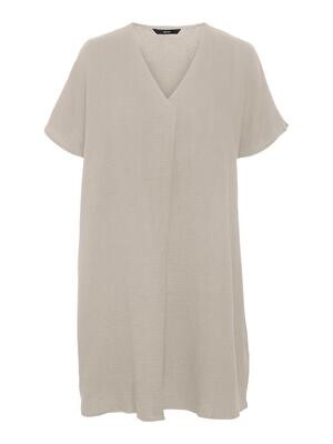 VMNATALI SS ABK V-NECK DRESS Silver Mink
