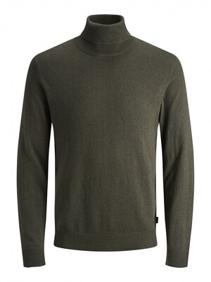 JJEEMIL KNIT ROLL NECK NOOS Olive Night-Melange