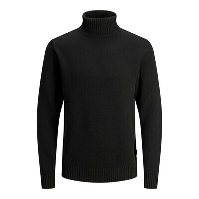 JOR CLYDE KNIT ROLL NECK LTN Black
