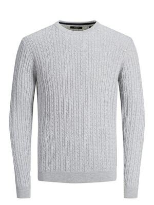 JPR BLACAMP CABLE KNIT CREW NECK LTN Cool Grey/Melange