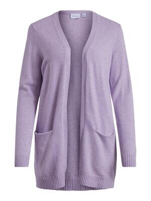 VIRIL OPEN L/S KNIT CARDIGAN - NOOS Pastel Lilac/PAISLEY