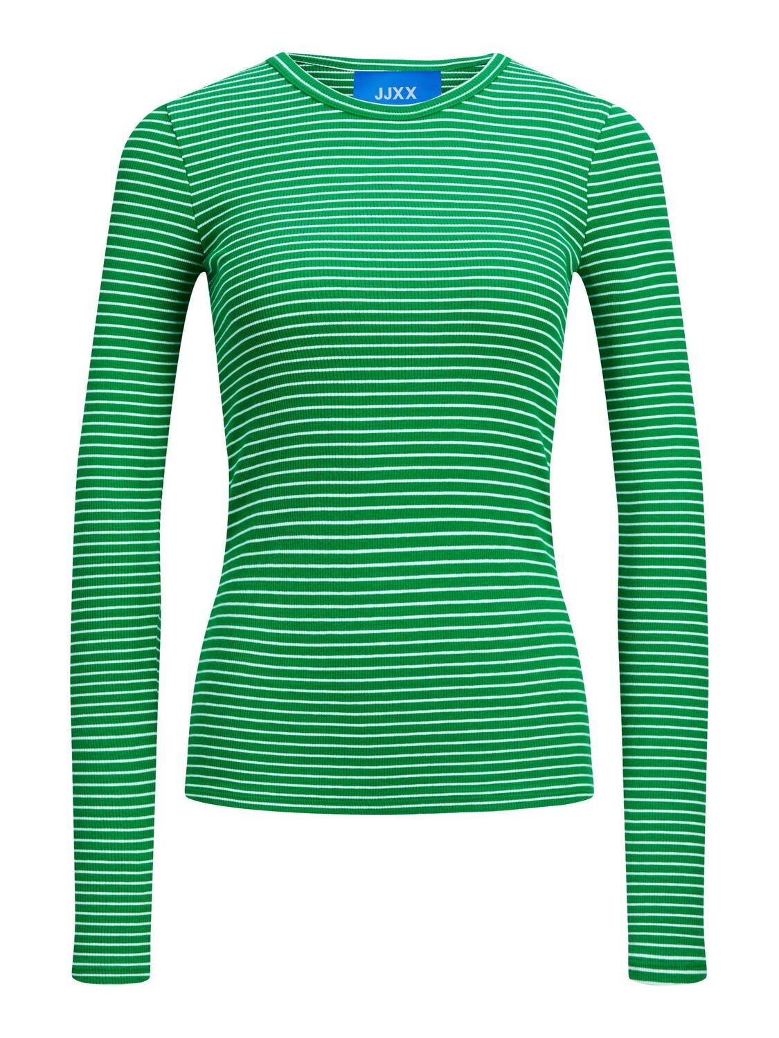 JXFREYA LS RIB STRIPE TEE NOOS Jolly Green/BRIGHT W