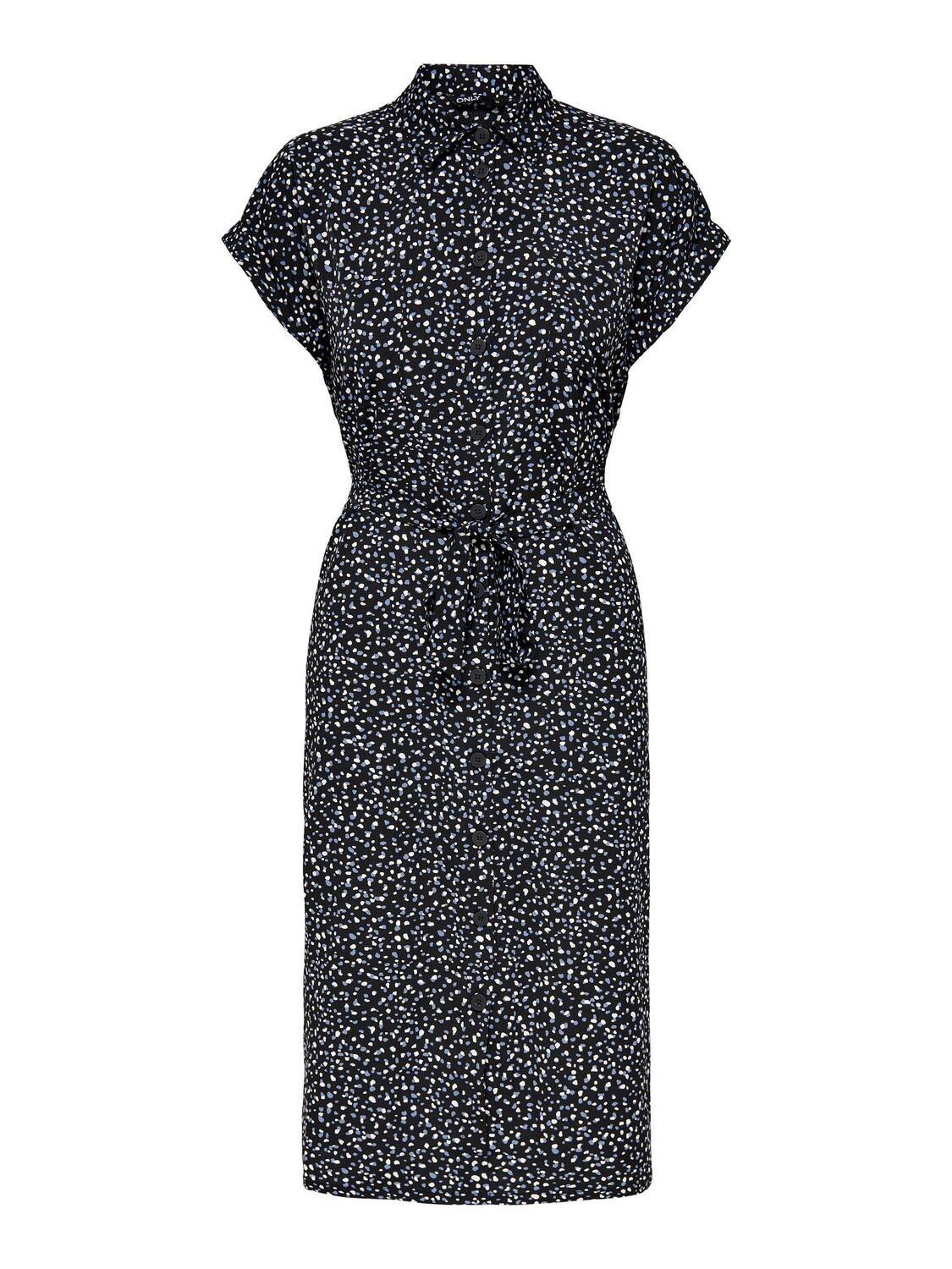 ONLHANNOVER S/S SHIRT DRESS NOOS WVN Black/CONFETTI