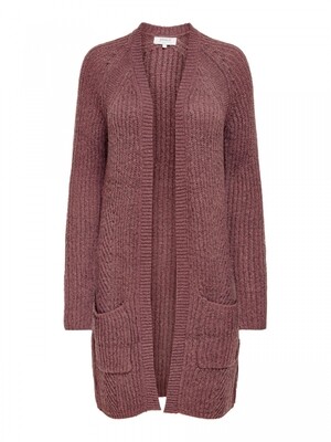 ONLBERNICE L/S CARDIGAN KNT NOOS Rose Brown-BLACK MELANGE