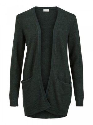 VIRIL OPEN L/S KNIT CARDIGAN - NOOS Darkest Spruce MELANGE