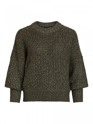 OBJMELODY CAMPER L/S KNIT PULLOVER DIV Forest Night/MELANGE