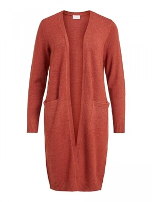 VIRIL LONG L/S KNIT CARDIGAN - NOOS Burnt Henna MELANGE