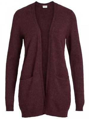 VIRIL OPEN L/S KNIT CARDIGAN - NOOS Winetasting MELANGE