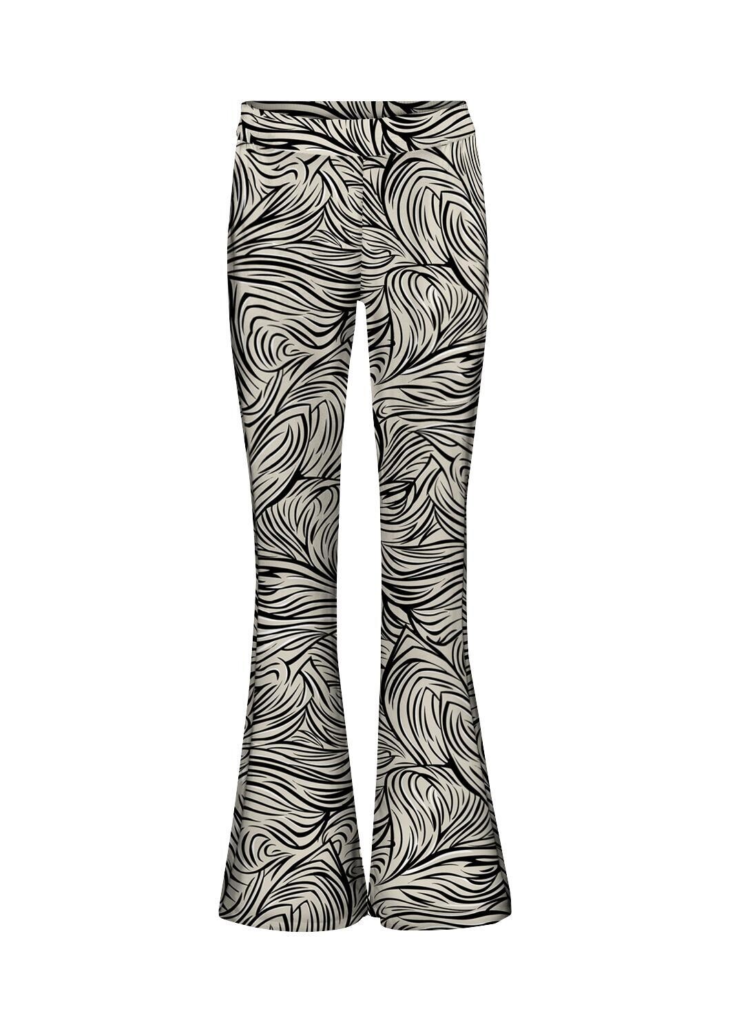 VMKAMMA NW FLARED JERSEY PRINT PANT LCS Oatmeal/GRAPHIC BLAC