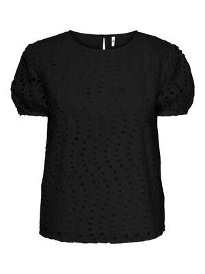 JDYCALLY 2/4 EMBRODERIE TOP WVN Black