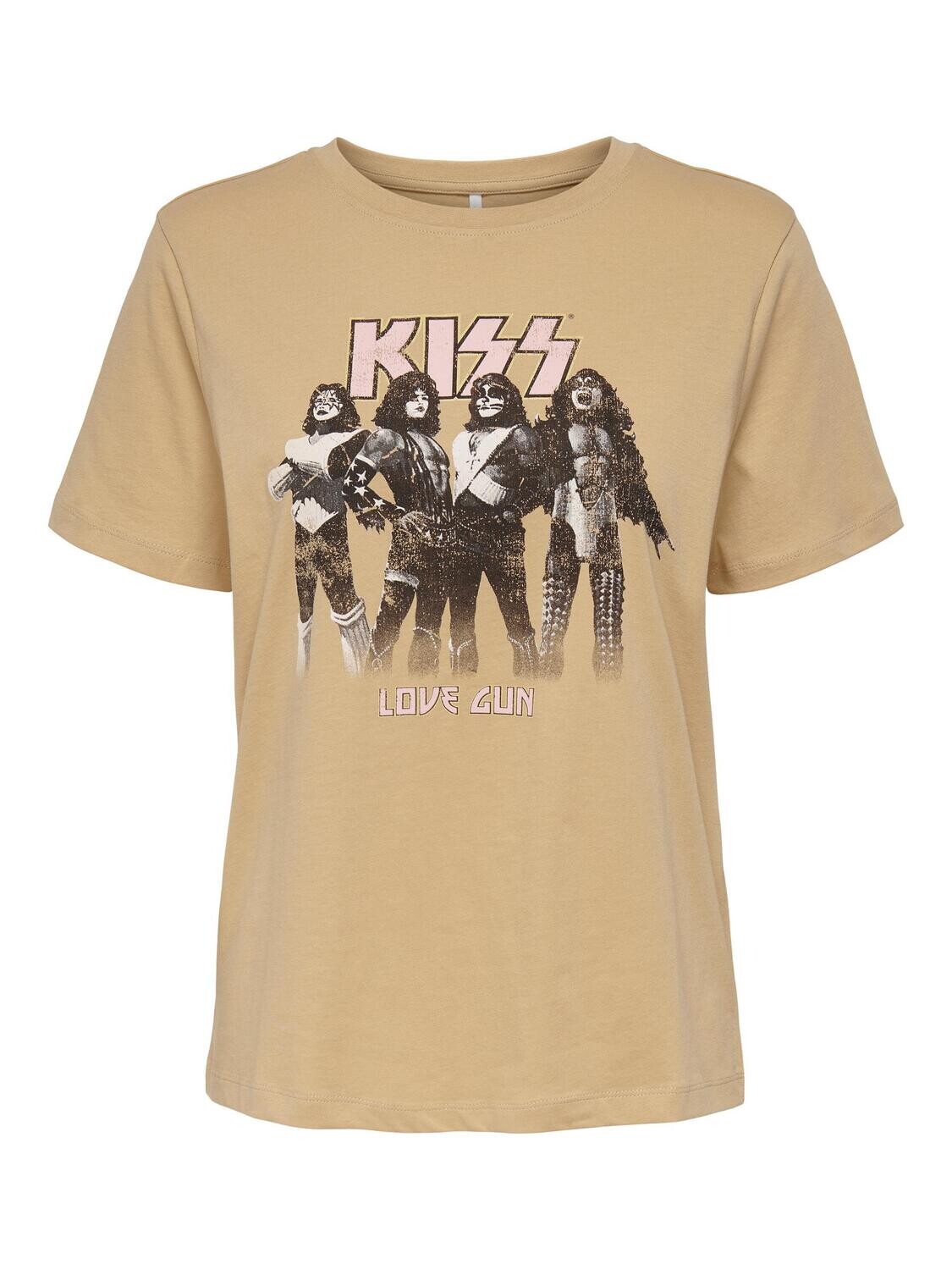 ONLKISS SS T-SHIRT CS NN Lattè/LOVE GUN