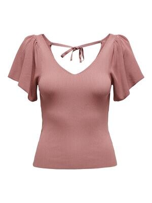 ONLLEELO S/S BACK PULLOVER KNT NOOS Dry Rose