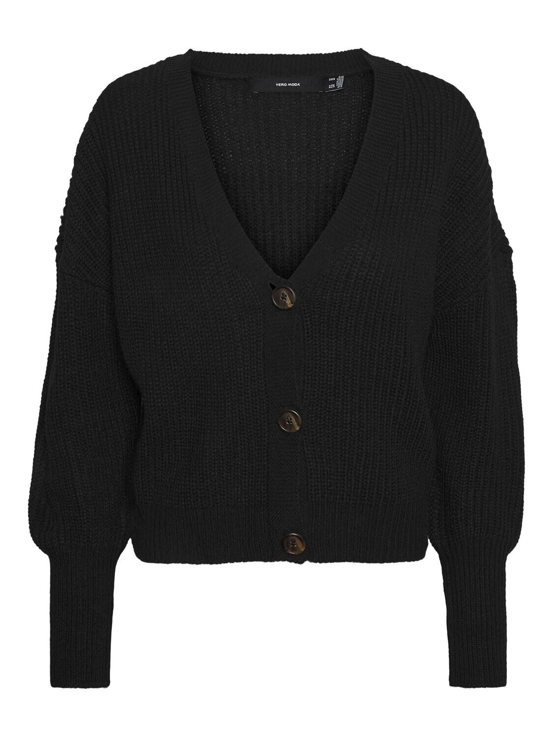 VMLEA LS V-NECK CUFF CARDIGAN NOOS Black