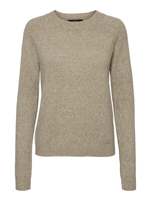 VMDOFFY LS O-NECK BLOUSE GA NOOS  Sepia Tint-MELANGE