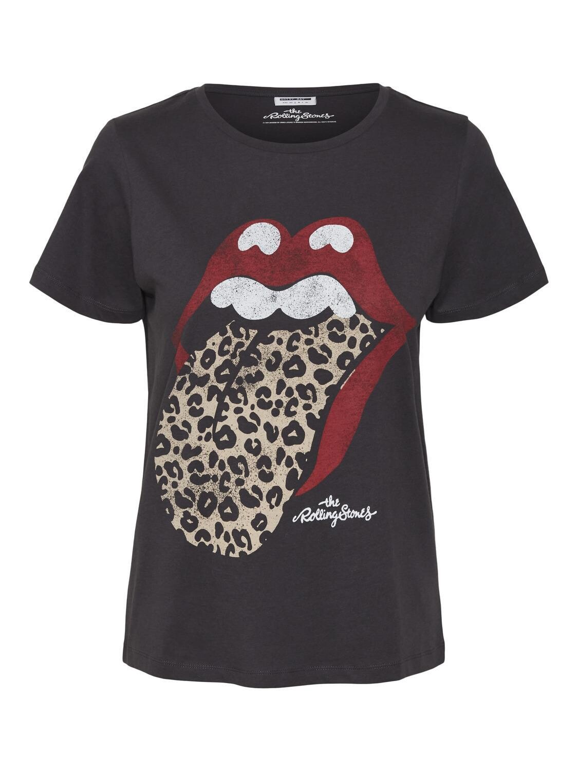 NMNATE ROLLING STONES S/S T-SHIRT Obsidian-LEOPARD ROLLING