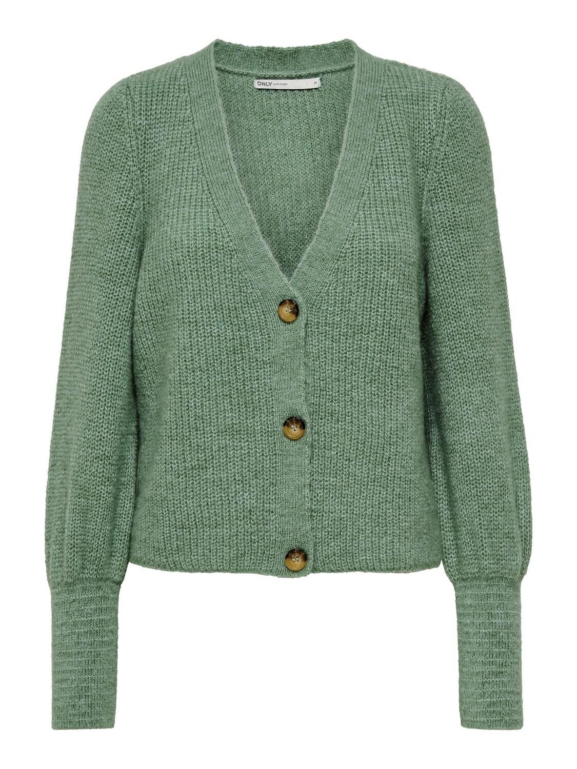 ONLCLARE L/S CARDIGAN KNT NOOS Granite Green/W. MEL
