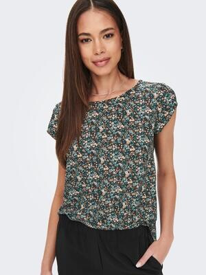 ONLVIC S/S AOP TOP NOOS PTM Balsam Green-FALL DITSY