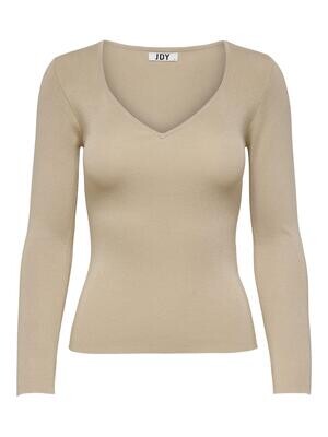 JDYCIRKELINE LIFE L/S HEART PULLOVER KNT Cement
