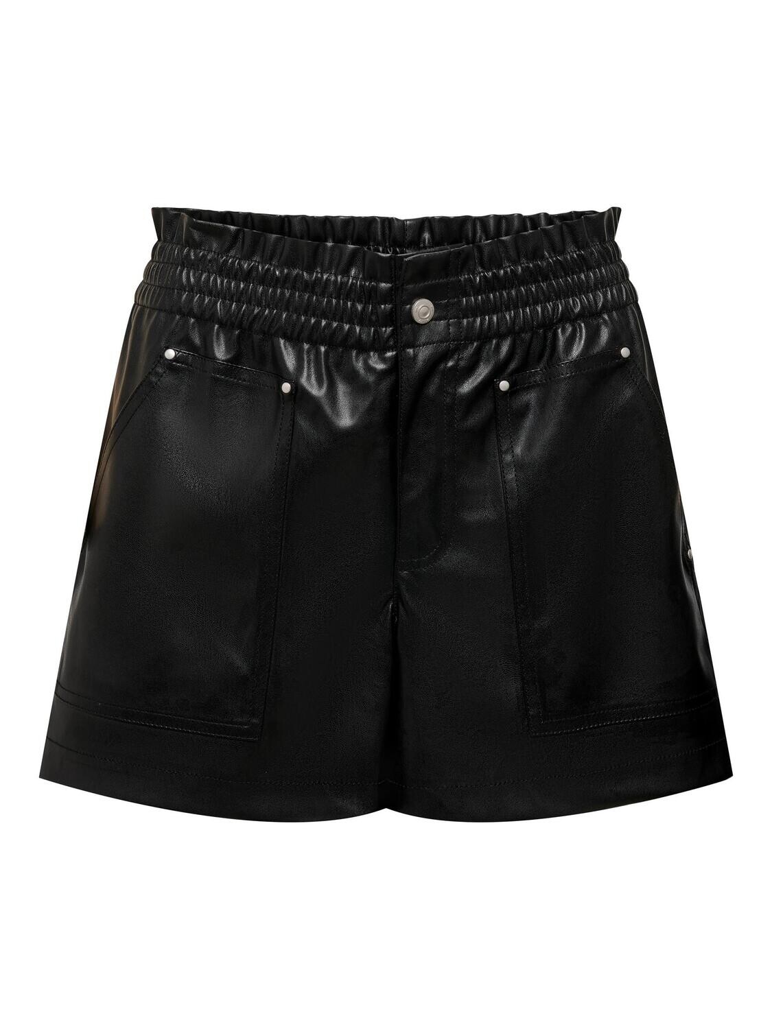 ONLLINA FAUX LEATHER SHORTS CC OTW Black