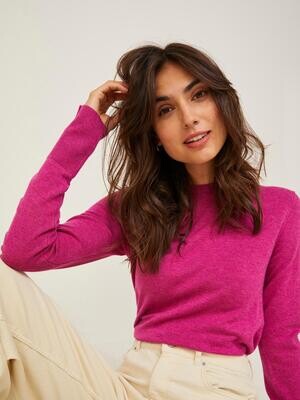 JXLARA SOFT CREW NECK KNIT NOOS Festival Fuchsia