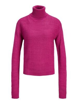 JXMARIA TAPE ROLL NECK KNIT NOOS Festival Fuchsia