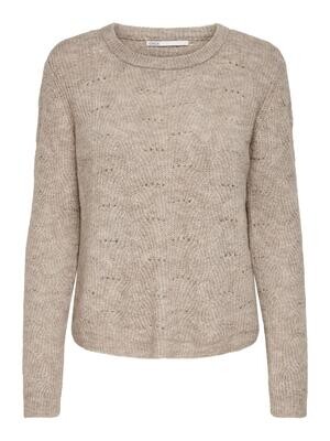 ONLLOLLI L/S PULLOVER KNT NOOS Taupe Gray-W. MELANGE