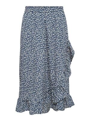 ONLOLIVIA LONG WRAP SKIRT WVN NOOS Blue Mirage-TONAL DITSY