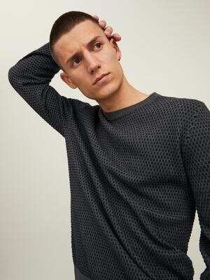 JJEATLAS KNIT CREW NECK NOOS Dark Grey Melange