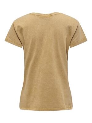 JDYFAROCK S/S PRINT TOP JRS Ecru Olive/FEARLESS