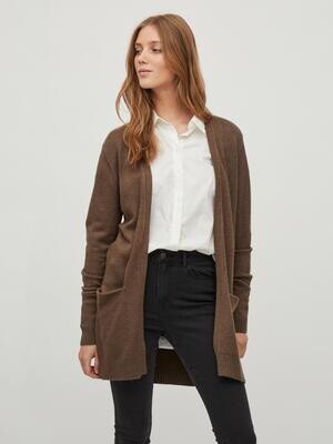 VIRIL OPEN L/S KNIT CARDIGAN - NOOS Crocodile-DARK MELANGE