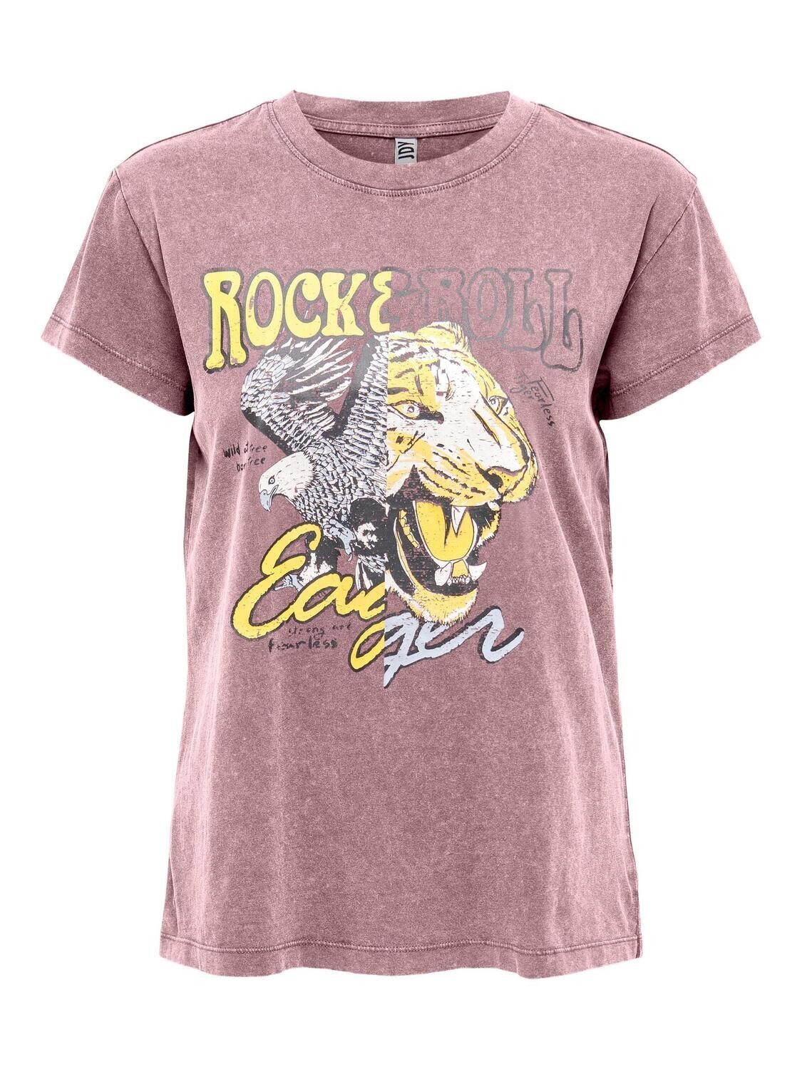 JDYFAROCK S/S PRINT TOP JRS Vineyard Wine-EAGEL N TIGER