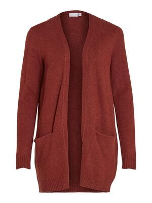 VIRIL OPEN L/S KNIT CARDIGAN - NOOS Fired Brick-DARK MELANGE