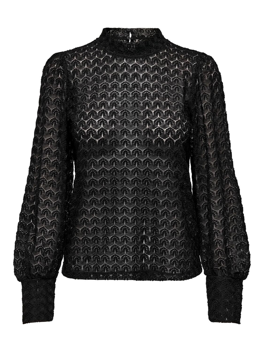 JDYAVERY L/S LACE TOP JRS Black